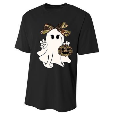 Funny Halloween Camouflage Camo Ghost Hello Hunting Season Performance Sprint T-Shirt