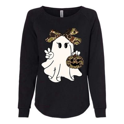 Funny Halloween Camouflage Camo Ghost Hello Hunting Season Womens California Wash Sweatshirt