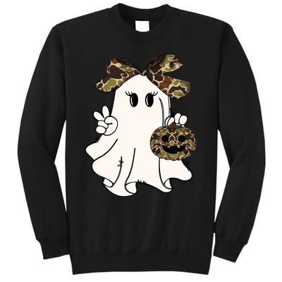 Funny Halloween Camouflage Camo Ghost Hello Hunting Season Tall Sweatshirt