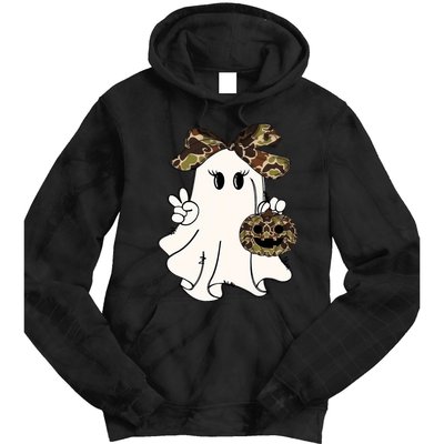 Funny Halloween Camouflage Camo Ghost Hello Hunting Season Tie Dye Hoodie