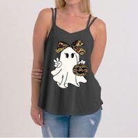 Funny Halloween Camouflage Camo Ghost Hello Hunting Season Women's Strappy Tank