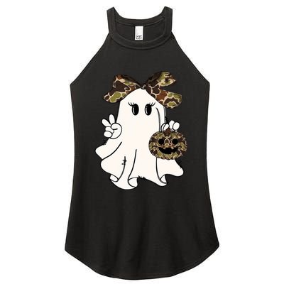 Funny Halloween Camouflage Camo Ghost Hello Hunting Season Women's Perfect Tri Rocker Tank