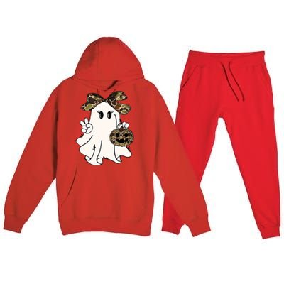 Funny Halloween Camouflage Camo Ghost Hello Hunting Season Premium Hooded Sweatsuit Set