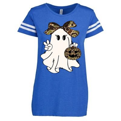 Funny Halloween Camouflage Camo Ghost Hello Hunting Season Enza Ladies Jersey Football T-Shirt