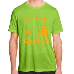 Funny Happy Camper Gift With Bear And Bonfire Gift Adult ChromaSoft Performance T-Shirt