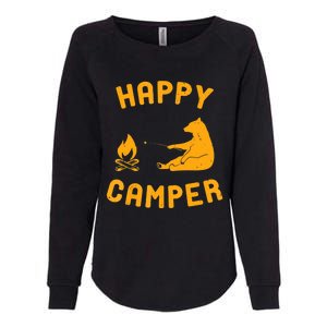 Funny Happy Camper Gift With Bear And Bonfire Gift Womens California Wash Sweatshirt