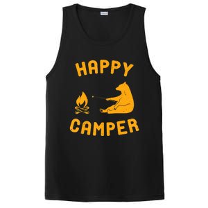 Funny Happy Camper Gift With Bear And Bonfire Gift PosiCharge Competitor Tank