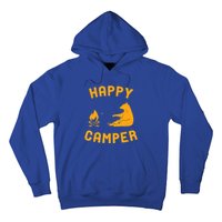 Funny Happy Camper Gift With Bear And Bonfire Gift Hoodie