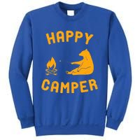 Funny Happy Camper Gift With Bear And Bonfire Gift Sweatshirt