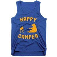 Funny Happy Camper Gift With Bear And Bonfire Gift Tank Top