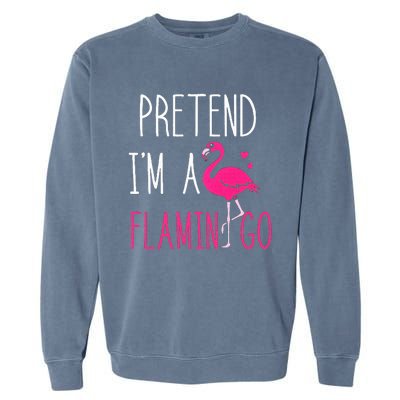 Flamingo Halloween Costume Pretend IM A Flamingo Pink Garment-Dyed Sweatshirt