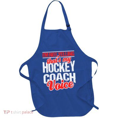Funny Hockey Coach Voice Ice Field Thank You Team Gift Full-Length Apron With Pockets