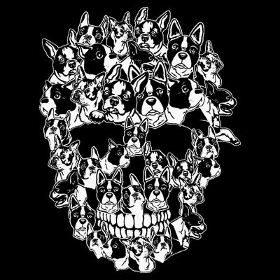 Funny Halloween Costume Skull Boston Terrier Dog Lover T-Shirt