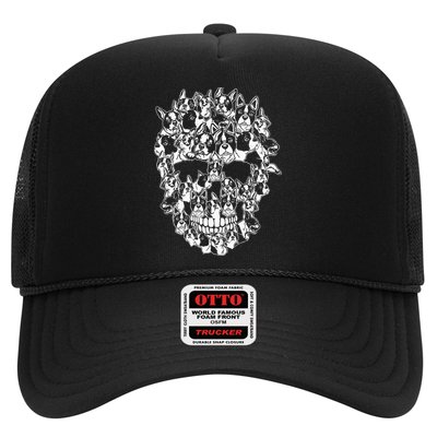 Funny Halloween Costume Skull Boston Terrier Dog Lover Trucker Hat