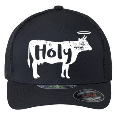 Funny Holy Cow Dairy Farming Gift Flexfit Unipanel Trucker Cap