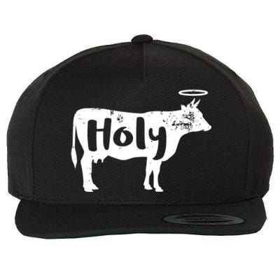 Funny Holy Cow Dairy Farming Gift Wool Snapback Cap