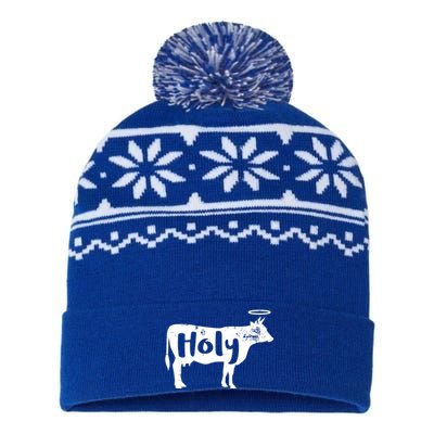 Funny Holy Cow Dairy Farming Gift USA-Made Snowflake Beanie