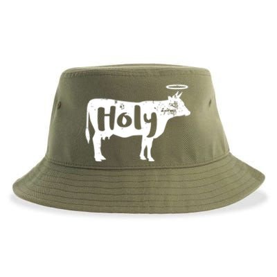 Funny Holy Cow Dairy Farming Gift Sustainable Bucket Hat