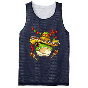 Frog Head Cinco De Mayo Amphibian Frog Pet Owner Mexican Mesh Reversible Basketball Jersey Tank