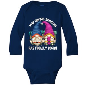 Funny Hiking Camping Gnome Motif With Sayings For Hiker Mom Funny Gift Baby Long Sleeve Bodysuit