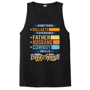 Father Husband Cowboy Beer Sports Dallas TX Dad Fathers Day PosiCharge Competitor Tank