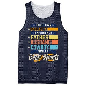 Father Husband Cowboy Beer Sports Dallas TX Dad Fathers Day Mesh Reversible Basketball Jersey Tank