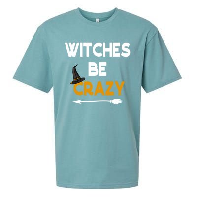 Funny Halloween Couples Costume Witches Be Crazy Gift Sueded Cloud Jersey T-Shirt