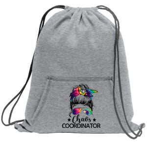 Funny Humor Chaos Coordinator Messy Bun Teachers Boss Women Sweatshirt Cinch Pack Bag