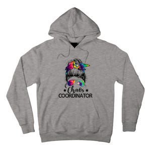 Funny Humor Chaos Coordinator Messy Bun Teachers Boss Women Tall Hoodie