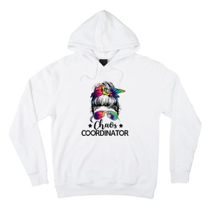 Funny Humor Chaos Coordinator Messy Bun Teachers Boss Women Hoodie