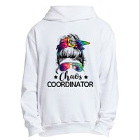 Funny Humor Chaos Coordinator Messy Bun Teachers Boss Women Urban Pullover Hoodie