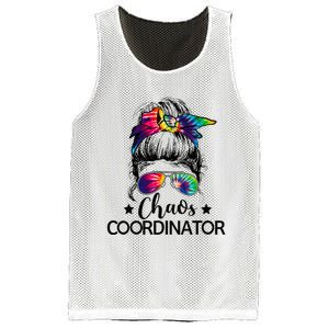 Funny Humor Chaos Coordinator Messy Bun Teachers Boss Women Mesh Reversible Basketball Jersey Tank