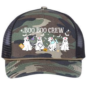 Funny Halloween Cute Boo Boo Crew Nurse Ghost Gift Retro Rope Trucker Hat Cap