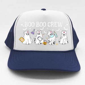 Funny Halloween Cute Boo Boo Crew Nurse Ghost Gift Trucker Hat