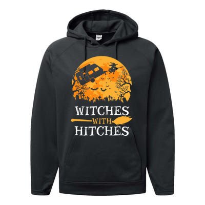 Funny Halloween Camping Gift for Witch Lovers Performance Fleece Hoodie