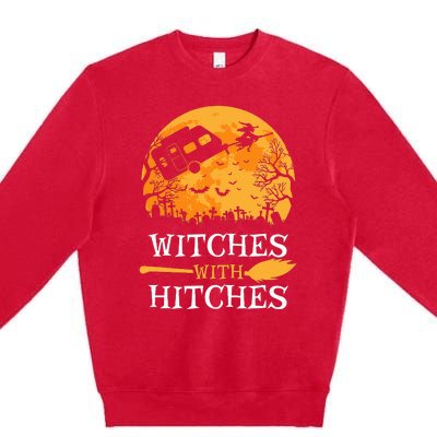 Funny Halloween Camping Gift for Witch Lovers Premium Crewneck Sweatshirt