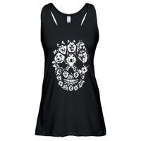 Funny Halloween Costume Skull Siberian Husky Dog Lover Ladies Essential Flowy Tank