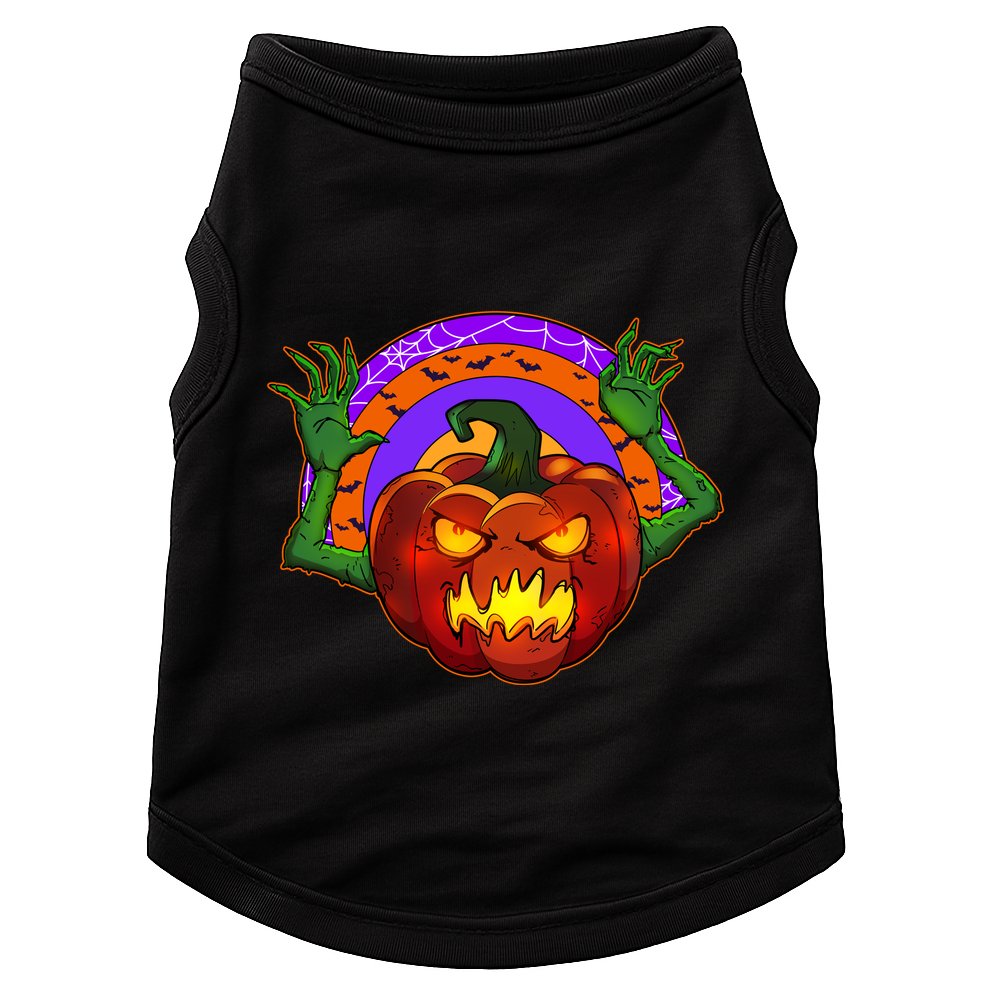 Funny Halloween Creepy Jackolantern Pumpkin Doggie Tank