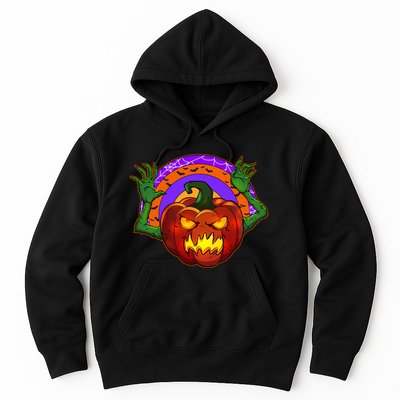Funny Halloween Creepy Jackolantern Pumpkin Hoodie