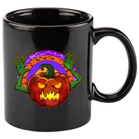 Funny Halloween Creepy Jackolantern Pumpkin 11oz C Handle Ceramic Mug