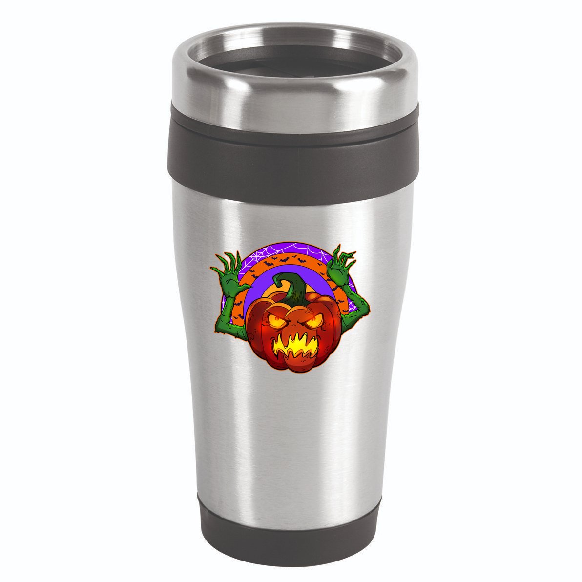 Funny Halloween Creepy Jackolantern Pumpkin 16oz Travel Tumbler