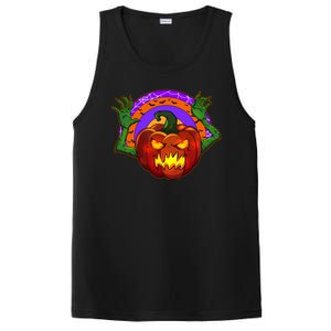 Funny Halloween Creepy Jackolantern Pumpkin PosiCharge Competitor Tank