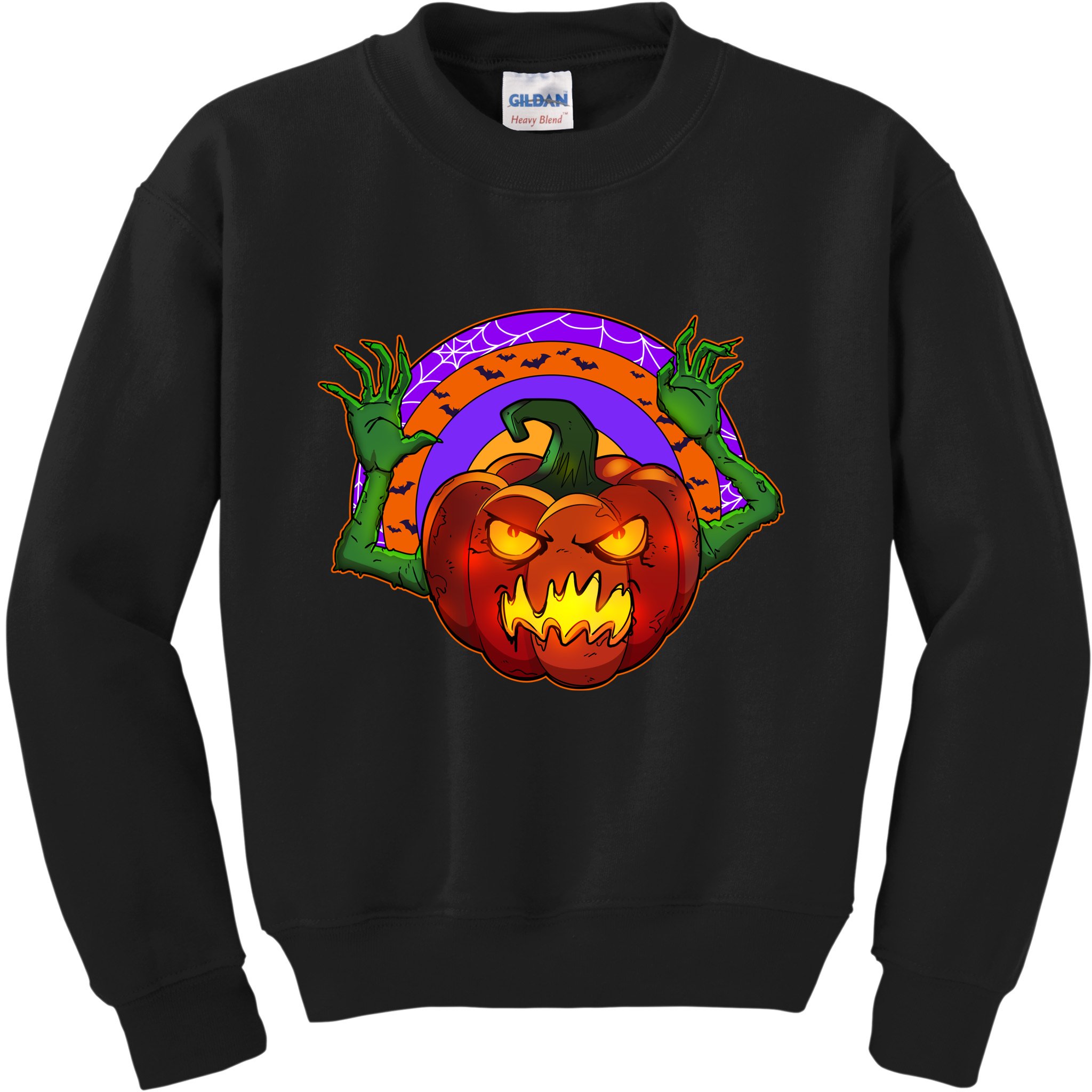 Funny Halloween Creepy Jackolantern Pumpkin Kids Sweatshirt