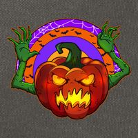 Funny Halloween Creepy Jackolantern Pumpkin Cotton Canvas Backpack