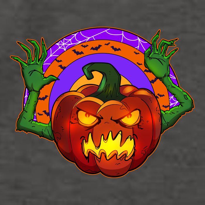 Funny Halloween Creepy Jackolantern Pumpkin Vector Backpack