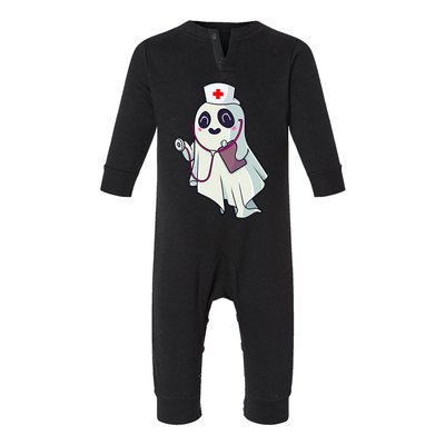 Funny Halloween Costume Cute Pocket Ghost Nurse Scrub Gift Infant Fleece One Piece