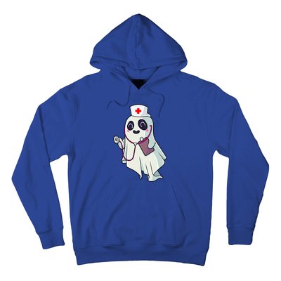 Funny Halloween Costume Cute Pocket Ghost Nurse Scrub Gift Hoodie