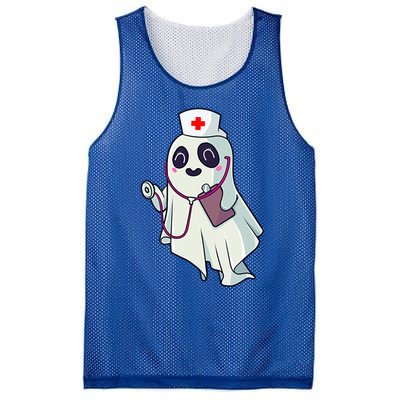 Funny Halloween Costume Cute Pocket Ghost Nurse Scrub Gift Mesh Reversible Basketball Jersey Tank