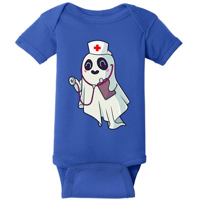 Funny Halloween Costume Cute Pocket Ghost Nurse Scrub Gift Baby Bodysuit