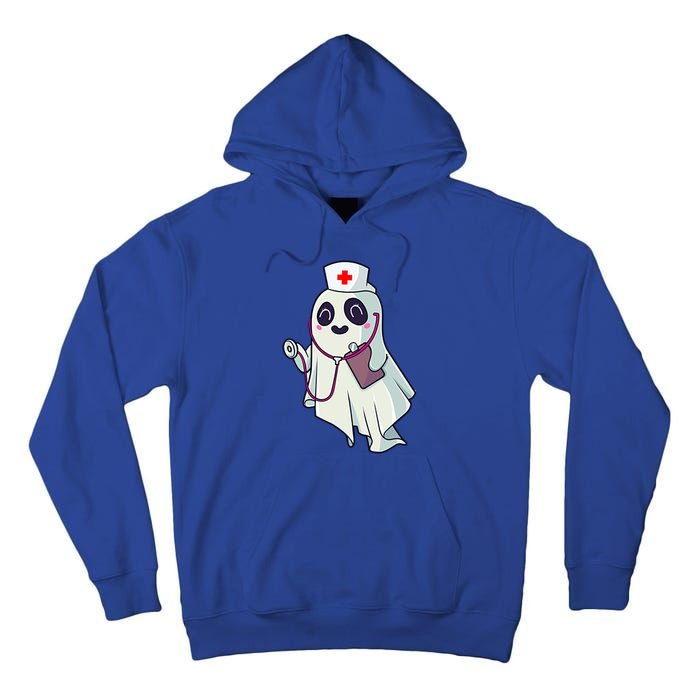 Funny Halloween Costume Cute Pocket Ghost Nurse Scrub Gift Tall Hoodie